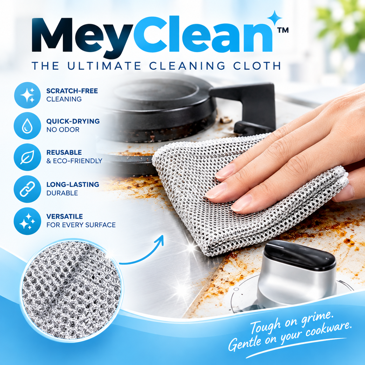 MeyClean™ - The Ultimate Cleaning Tool for Stainless Steel and Glass Cookware | BUNDLE OFFER
