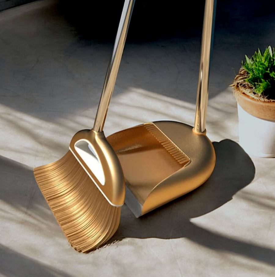 AureHome™ Luxurious Golden Broom Set | Luxury, right down to the broom.