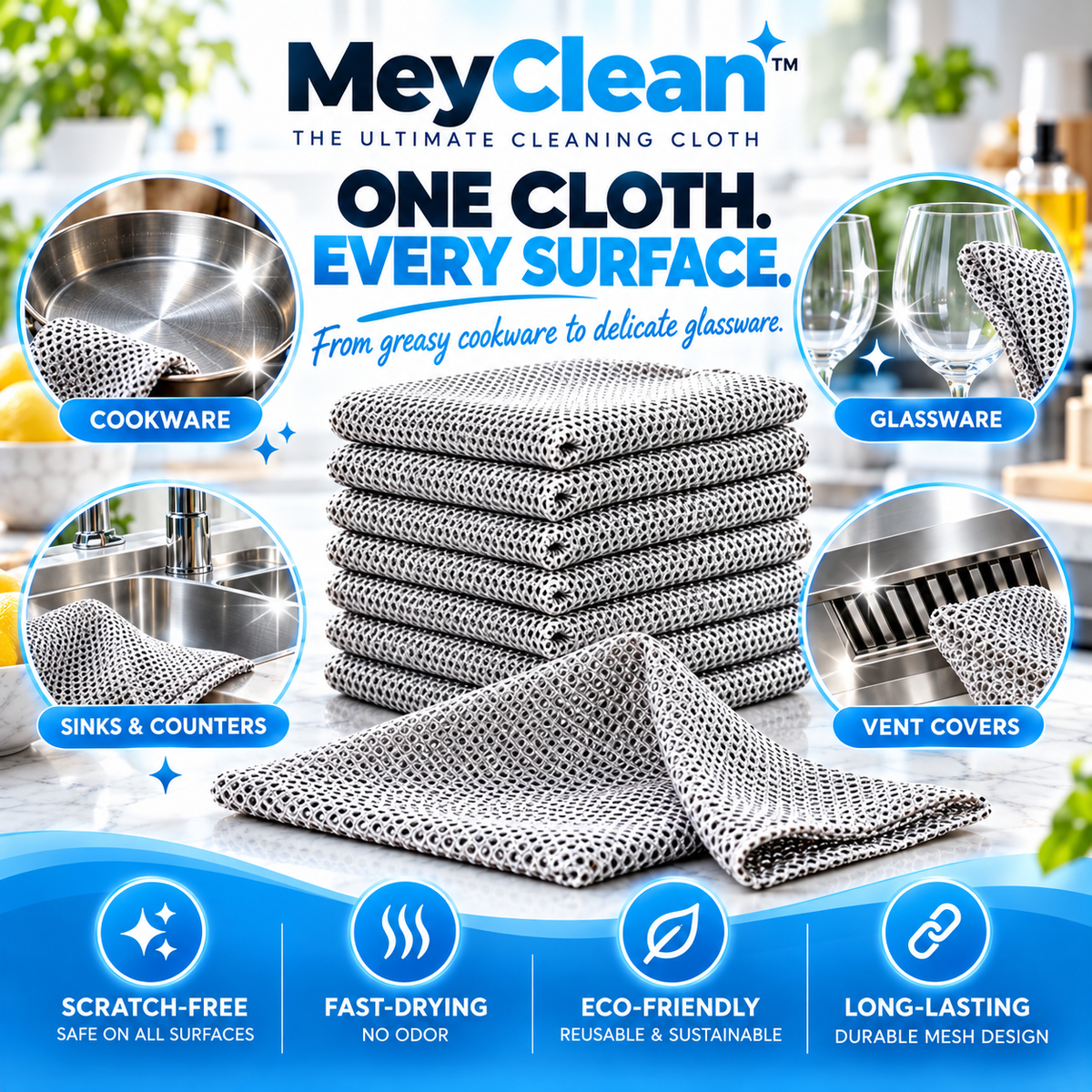 MeyClean™ - The Ultimate Cleaning Tool for Stainless Steel and Glass Cookware | BUNDLE OFFER